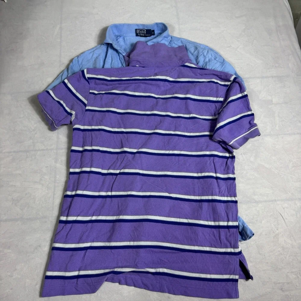 Polo Ralph Lauren Tommy Hilfiger Mens Polo Shirt Blue Purple Comfort S Lot Of 3